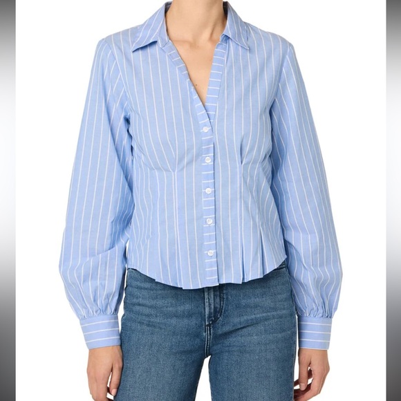 Joe's Jeans Tops - Joe's Jeans Striped Pleated Dress Shirt Blue & White Women's Size Medium